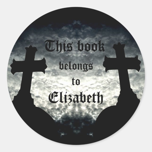 Twin crosses This book belongs to Classic Round Sticker (Front)