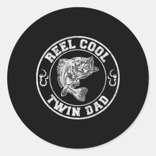 Twin Dad Fishing1 Classic Round Sticker
