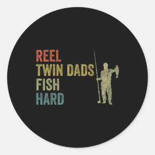 Twin Dad Fishing  Classic Round Sticker