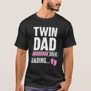 Twin Dad Loading 2024 Pregnancy Announcement T-Shirt