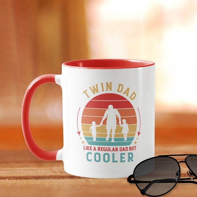 Twin Dad Retro Sunset Coffee  Mug (Ther perfect Father's Day, Christmas, Birthday or "just because" gift for the twin dad in your life.)