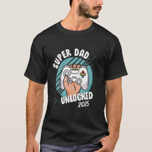 Twin Dad SUPER DAD UNLOCKED 2025 Future Daddy Fath T-Shirt