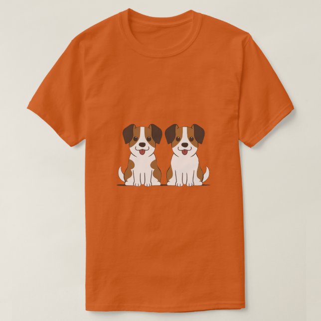 Twin Dogs Customisable T-Shirt (Design Front)