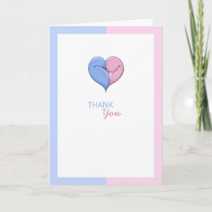 Twin Doves Heart Baby Shower Thank You Card