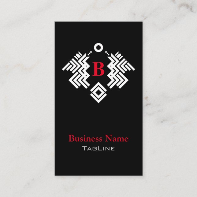 Twin Dragon Royal Emblem with initial Business Card (Front)
