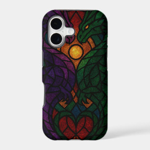 Twin Dragon Stained Glass