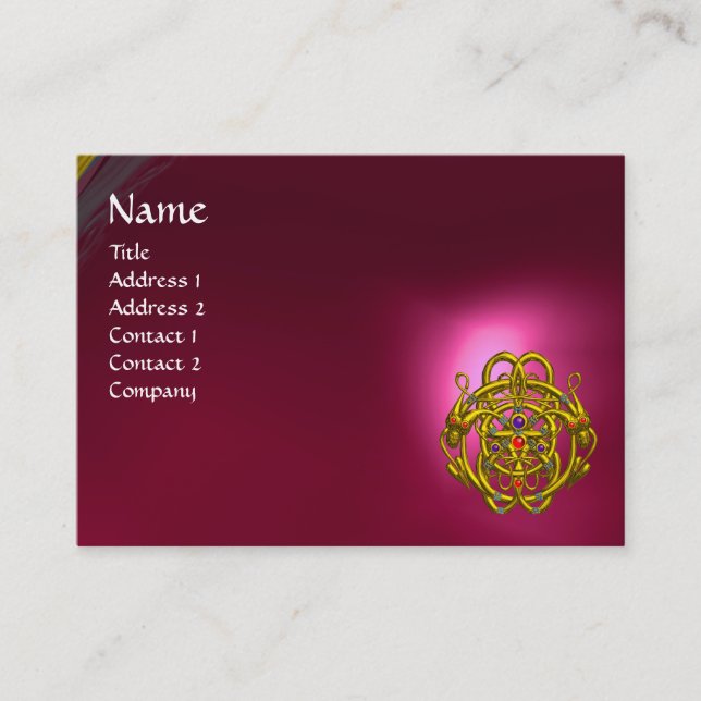 TWIN DRAGONS Red  Pink Ruby Business Card (Front)