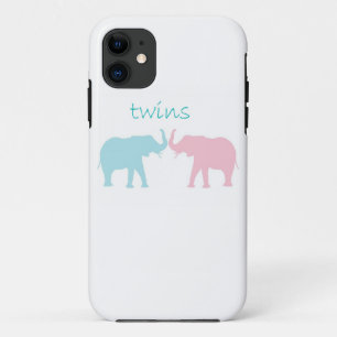 Twin Elephant Pink And Blue iPhone 11 Case