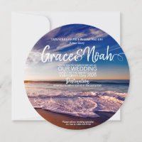 Twin Flame Destination Beach Wedding Invitation