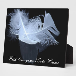 Twin flame feathers and reflection plaque