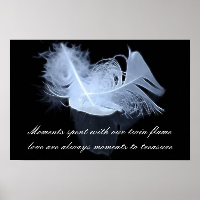 Twin flame feathers and reflection poster (Front)