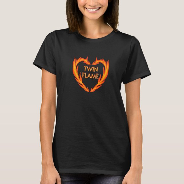 Twin Flame Fire Heart T-Shirt (Front)