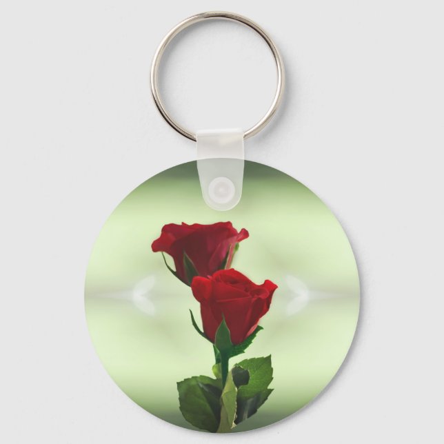 Twin Flame love red roses Key Ring (Front)