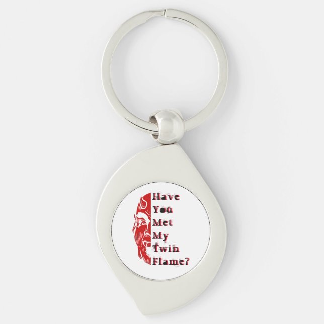 Twin Flame Twinflame humour soulmate devilish Key Ring (Front)