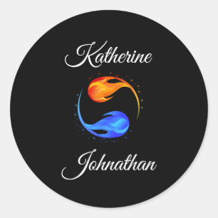 Twin Flame Wedding Theme- Classic Round Sticker