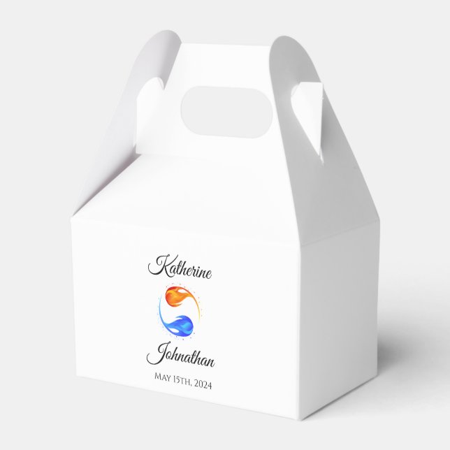Twin Flame Wedding-White-Favour Box (Front Side)