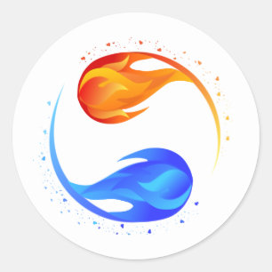 Twin Flame-White- Classic Round Sticker