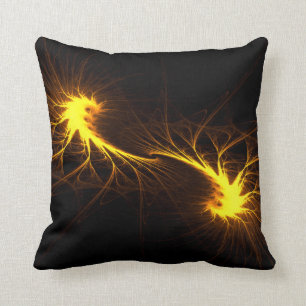 Twin Flames -Abstract Fractal Soul Mate Art Pillow