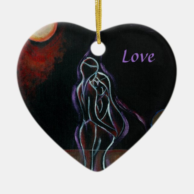 Twin Flames Ornament: Love Ceramic Ornament (Front)