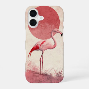 Twin Flamingos Sunset iPhone 16 Case