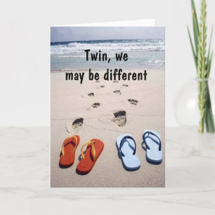 TWIN FLIP-FLOP HUMOR ON YOUR BIRTHDAY CARD