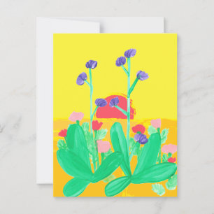 Twin Flowers and Sunset Postcard