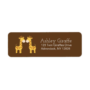 Twin Giraffes Address Labels