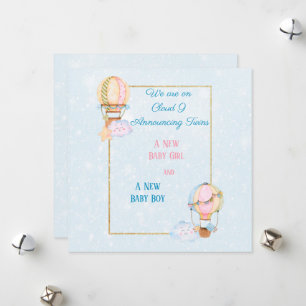 Twin Girl and Boy Birth Announcement