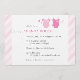 Twin Girl Baby Shower Invitation