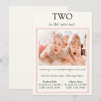 Twin Girl Birth Announcement