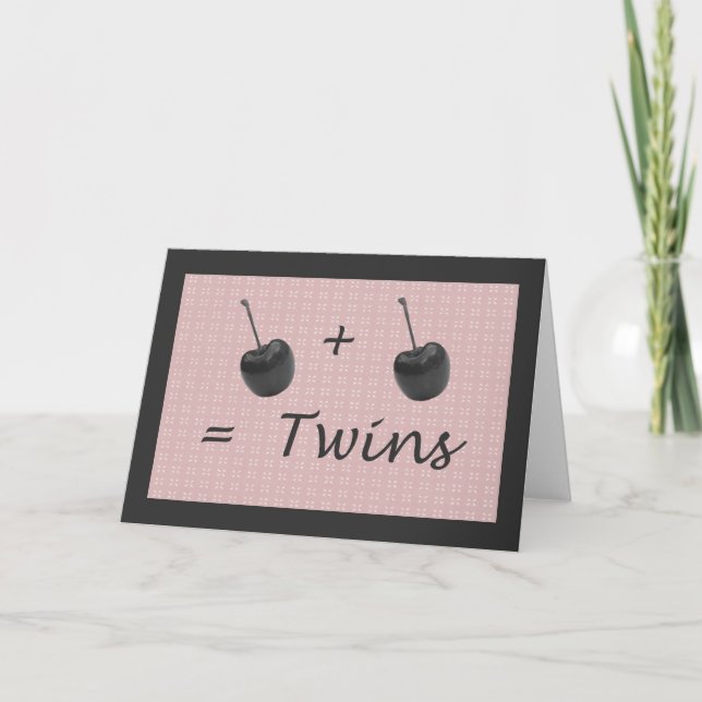 Twin Girl Birth Congratulations Card (Front)