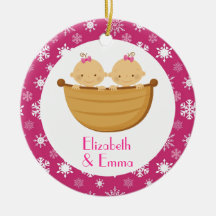Twin Girl Personalised Christmas Keepsake Gift