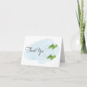 Twin Girl Turtles Thank You Card