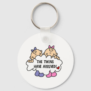 Twin Girls Arrived Key Ring