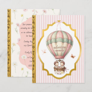 Twin Girls Baby Shower Digital Download Invitation