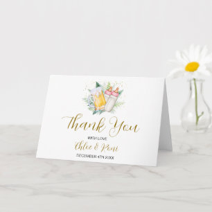 Twin Girls Baby Shower Folded Thank You Card