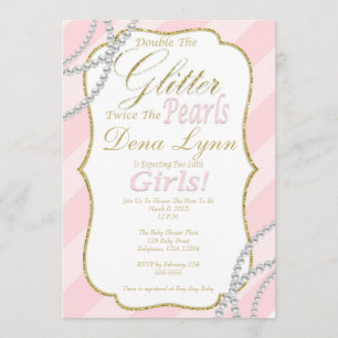 Twin Girls Baby Shower Invitation