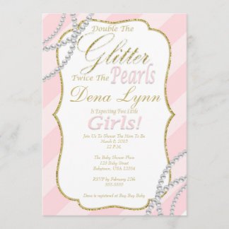 Twin Girls Baby Shower Invitation