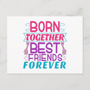 Twin Girls Best Friends Quote Postcard