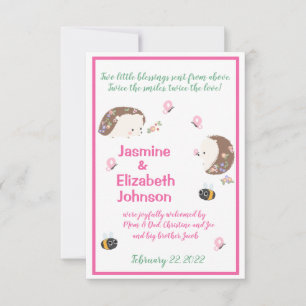 Twin Girls Birth Announcement 