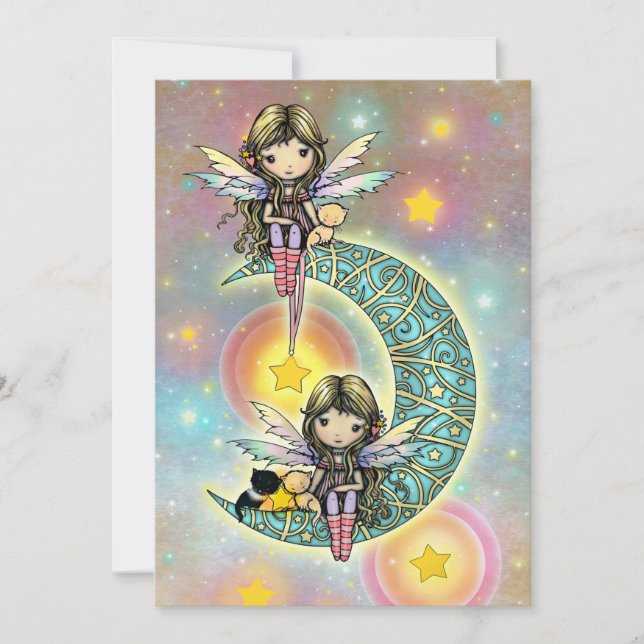 Twin Girls Birthday Party Invitation Fairies (Front)