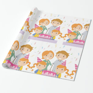 Twin Girls Birthday Wrapping Paper