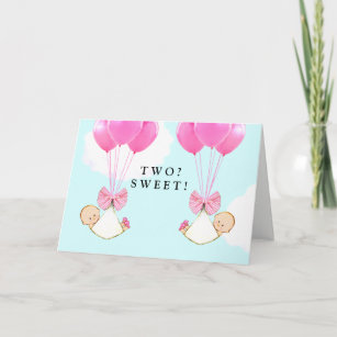 Twin Girls Congrats Card