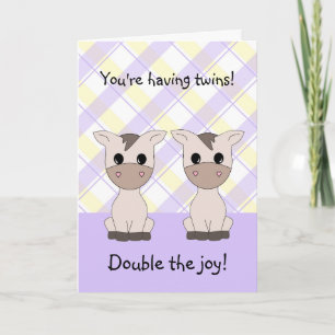 Twin Girls Congratulations Card