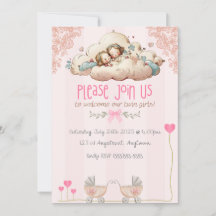 Twin Girls Invitation