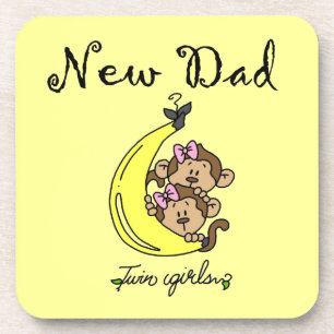 Twin Girls New Dad Gifts Coaster