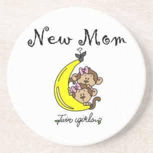 Twin Girls New Mum Gifts Coaster