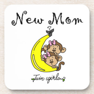 Twin Girls New Mum Gifts Coaster