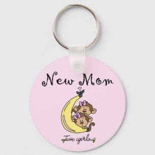 Twin Girls New Mum T-shirts and Gifts Key Ring
