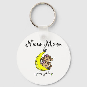 Twin Girls New Mum T-shirts and Gifts Key Ring